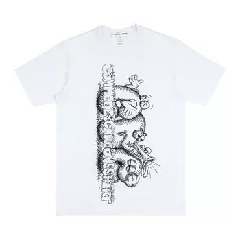 Футболка Comme des Garons SHIRT x KAWS Printed T-Shirt Print 3 'White', белый
