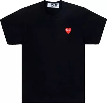 Футболка Comme des Garons Short-Sleeve Play T-Shirt With Red Heart 'Black', черный