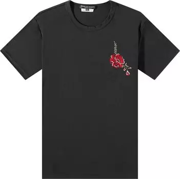 Футболка Comme des Garons Homme Plus Jersey Embroidery Pattern D T-Shirt 'Black', черный