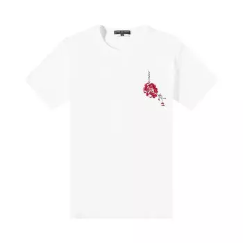 Футболка Comme des Garons Homme Plus Jersey Embroidery Pattern D T-Shirt 'White', белый