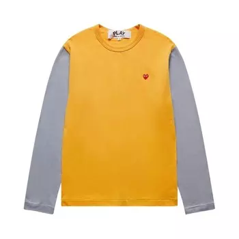 Футболка Comme des Garons PLAY Bi-Colour T-Shirt Yellow/Grey, желтый