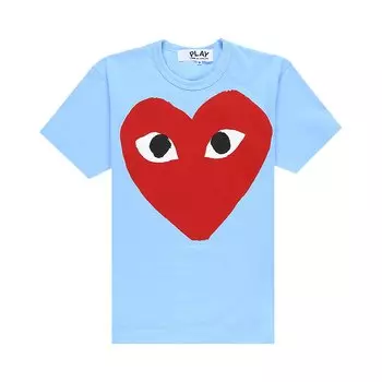Футболка Comme des Garons PLAY Big Heart, синяя