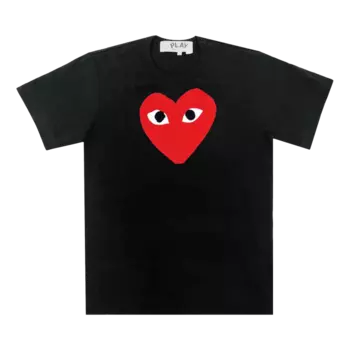 Футболка Comme Des Garons PLAY Comme des Gar ons PLAY Red Heart 'Black', черный