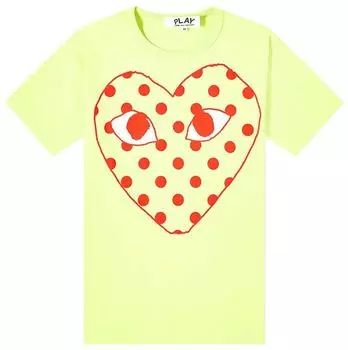 Футболка Comme des Garons PLAY Comme des Garons Short-Sleeve T-Shirt With Large Dotted Heart 'Green', зеленый