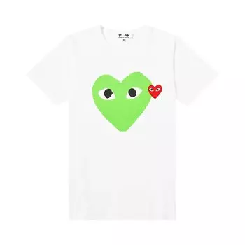 Футболка Comme des Garons PLAY Heart, зеленая