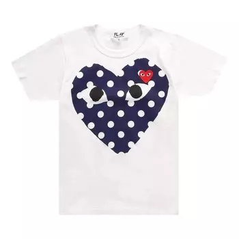 Футболка Comme des Garons PLAY Polka Dot Tee 'White', белый