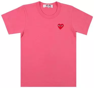 Футболка Comme des Garons PLAY Short-Sleeve T-Shirt With Small Red Heart 'Pink', розовый