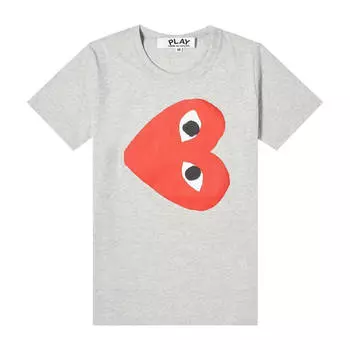 Футболка Comme Des Garons Play Sideways Heart Logo, серый