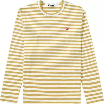 Футболка Comme des Garons PLAY Striped Long-Sleeve T-Shirt 'Yellow', желтый