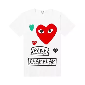 Футболка Comme des Garons PLAY T-Shirt 'White', белый