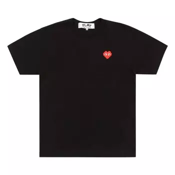 Футболка Comme des Garons PLAY x Invader Heart, черная