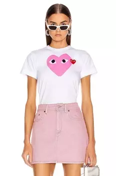 Футболка Comme des Garons Red Heart, розовый