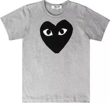 Футболка Comme des Garons Short-Sleeve Play T-Shirt With Black Heart 'Grey', серый
