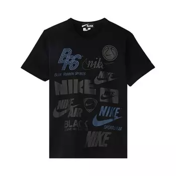 Футболка Comme des Garons x Nike Fitted Logo T-Shirt, черный