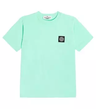 Футболка compass из хлопкового джерси Stone Island Junior, зеленый