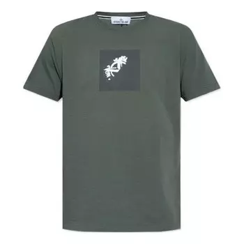 Футболка compass print t-shirt 'dark green' Stone Island, зеленый