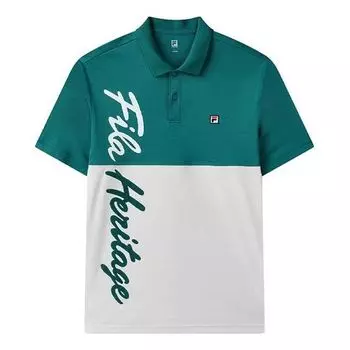 Футболка contrasting colors alphabet printing tennis short sleeve polo shirt green Fila, зеленый