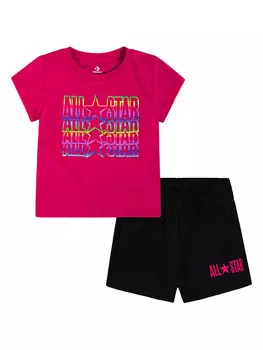 Футболка Converse 2tlg Outfit, цвет rot/schwarz