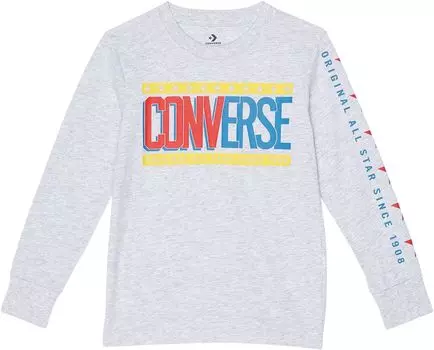 Футболка Converse Collegiate Mix Up Long Sleeve Tee, цвет Lunar Rock Heather