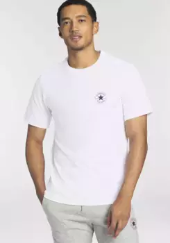 Футболка Converse "CONVERSE GO-TO MINI PATCH T-SHIRT" с логотипом, белый