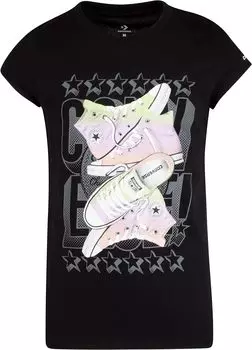 Футболка Converse Glossy Girl Stack Tee, черный