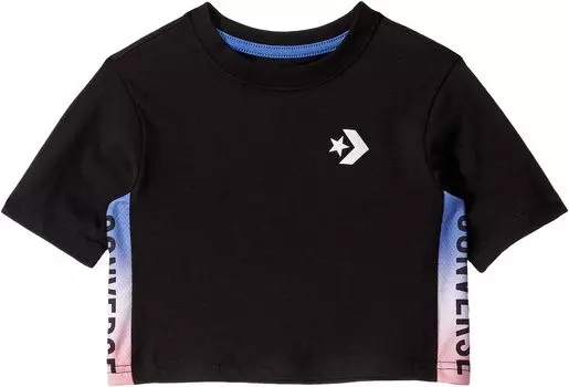 Футболка Converse Short Sleeve Gradient Logo Trim T-Shirt, черный