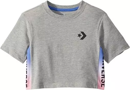 Футболка Converse Short Sleeve Gradient Logo Trim T-Shirt, цвет Dark Grey Heather