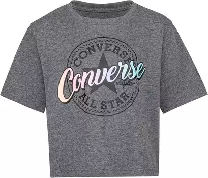 Футболка Converse Short Sleeve Tulip Hem Graphic Tee, цвет Charcoal Heather