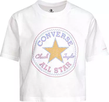 Футболка Converse Star Faux Sequin Boxy Tee, белый