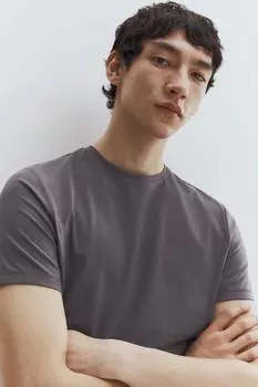 Футболка Coolmax облегающего кроя H&M, серый