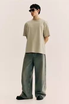 Футболка coolmax свободного кроя H&M, бежевый