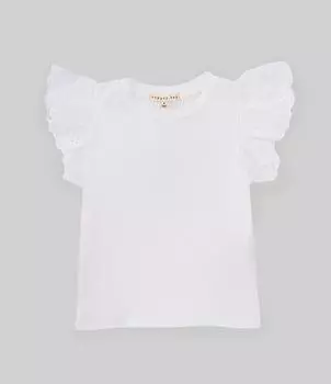 Футболка Copper Key Little Girls 2T-6X с развевающимися рукавами, белый