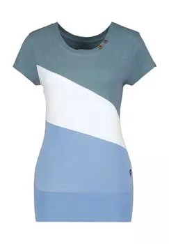 Футболка CordelieAK A, овальный вырез, декоративные пуговицы, женская ALIFE AND KICKIN, цвет Fjord Melang