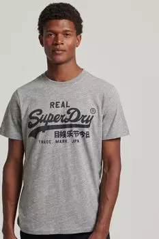 Футболка Core с винтажным логотипом Superdry, серый