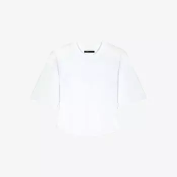 Футболка Corsy из хлопкового джерси с корсетом Maje, цвет blanc