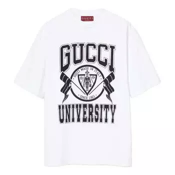 Футболка cotton jersey printed t-shirt 'white' Gucci, белый