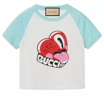 Футболка cotton jersey short sleeved t-shirt 'off white' Gucci, белый