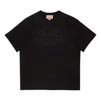 Футболка cotton jersey t-shirt 'black' Gucci, черный