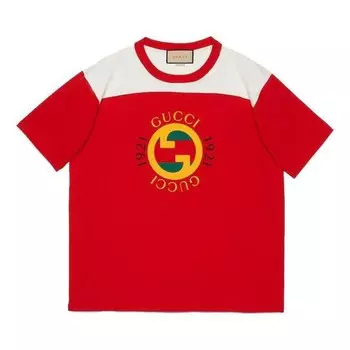 Футболка cotton jersey t-shirt with print 'red' Gucci, красный