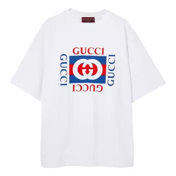 Футболка cotton jersey t-shirt with print 'white' Gucci, белый