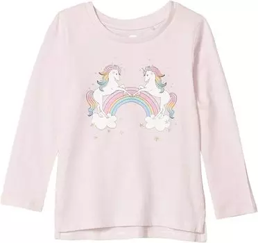 Футболка COTTON ON Penelope Long Sleeve Tee, цвет Lavender Fog/Rainbow Unicorn/Set In