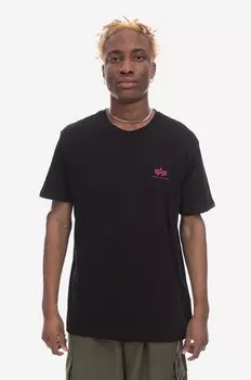 Футболка Cotton с простым логотипом Alpha Industries, черный
