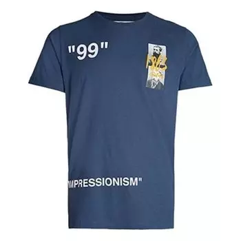 Футболка cotton short sleeve mens logo normal fit Off-White, синий