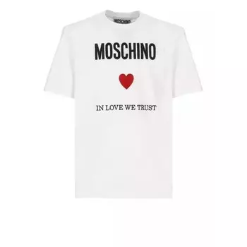 Футболка cotton t-shirt Moschino, белый