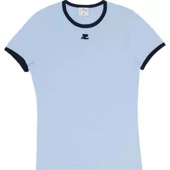 Футболка Courreges Bumpy Contrast, синий