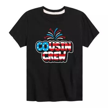 Футболка Cousin Crew с патриотическим рисунком для мальчиков 8–20 лет Licensed Character, черный