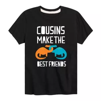 Футболка Cousins Best Friends для мальчиков 8–20 лет с рисунком Licensed Character, черный