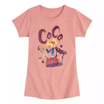 Футболка Crash Bandicoot с рисунком кокоса для девочек 7–16 лет Licensed Character, розовый