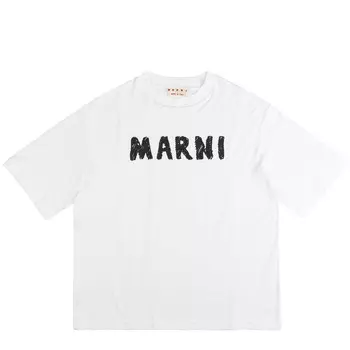 Футболка crayon logo t-shirt Marni, белый