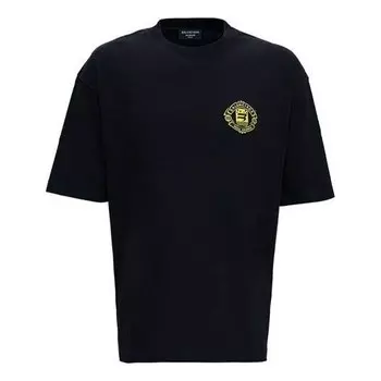 Футболка crest logo t-shirt 'black' Balenciaga, черный